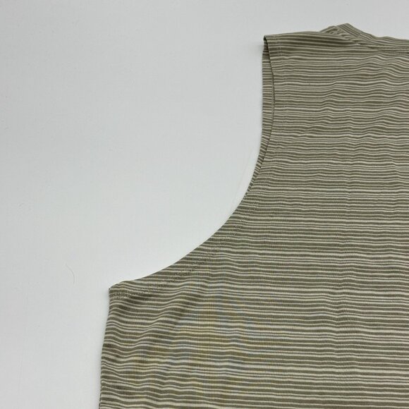 Athleta Cloudlight Women's Plus Size 1X Beige Striped Stretch Muscle Tank Top - Picture 8 of 9